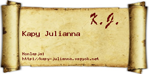 Kapy Julianna névjegykártya